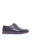 MEN OXFORD SOFTIES 6997-1530 BLUE LEATHER