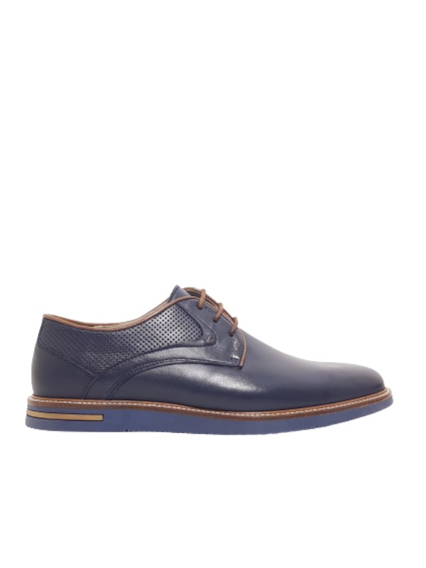 MEN OXFORD SOFTIES 6997-1530 BLUE LEATHER