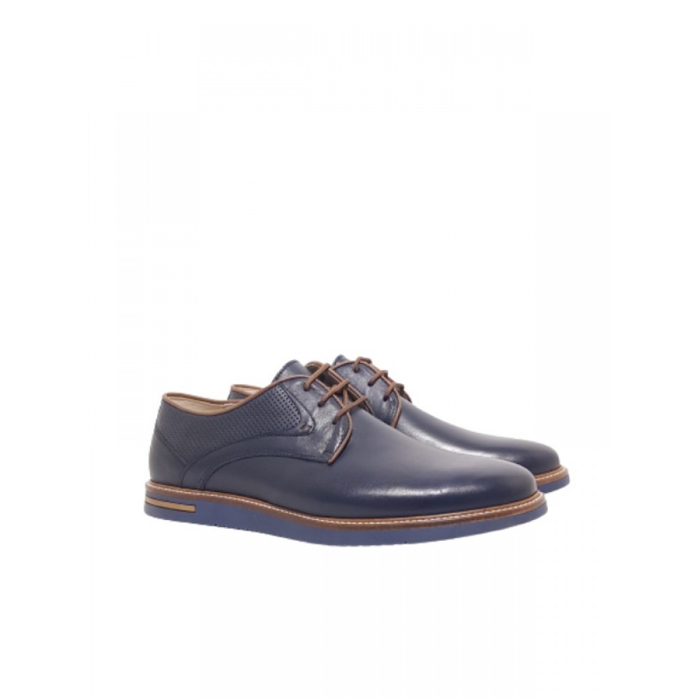 MEN OXFORD SOFTIES 6997-1530 BLUE LEATHER