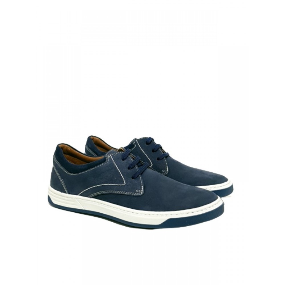 MEN CASUAL SOFTIES 6147-2570 BLUE NUBUK