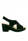 WOMEN PLATFORM CLARKS GISELLE COVE BLACK SUEDE