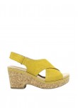 WOMEN PLATFORM CLARKS GISELLE COVE YELLOW SUEDE
