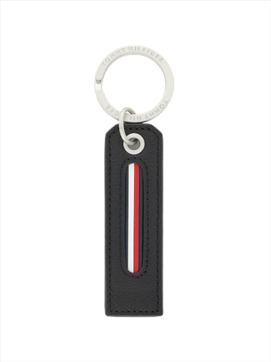 Μπρελόκ Tommy Hilfiger Th Downtown Keyfob AM0AM07289-BDS Μαύρο Δέρμα