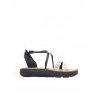 WOMEN SANDAL CLARKS JEMSA STRAP BLACK-BEIGE LEATHER