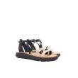 WOMEN SANDAL CLARKS JEMSA STRAP BLACK-BEIGE LEATHER