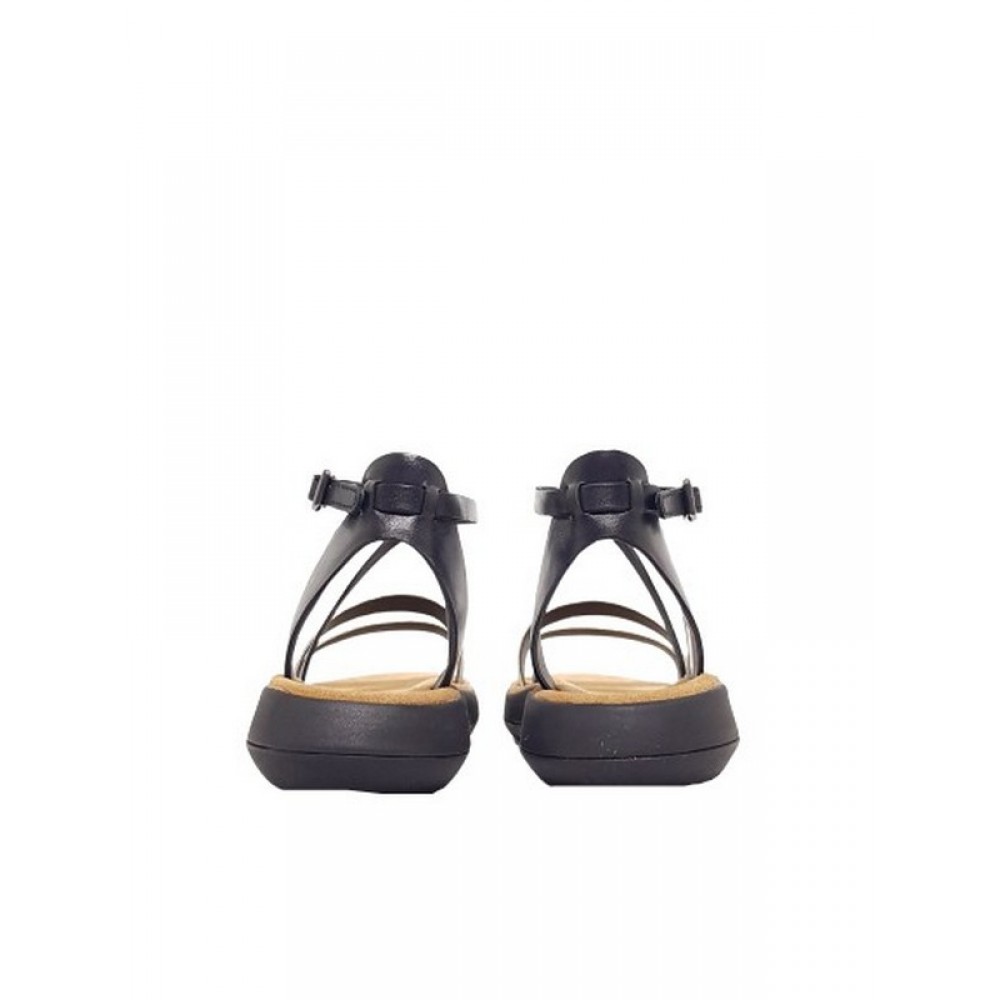 WOMEN SANDAL CLARKS JEMSA STRAP BLACK-BEIGE LEATHER