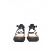 WOMEN SANDAL CLARKS JEMSA STRAP BLACK-BEIGE LEATHER