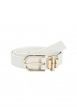 Women Belt Tommy Hilfiger Th Lux Logo 3.0 AW0AW09821-YCF White Leather