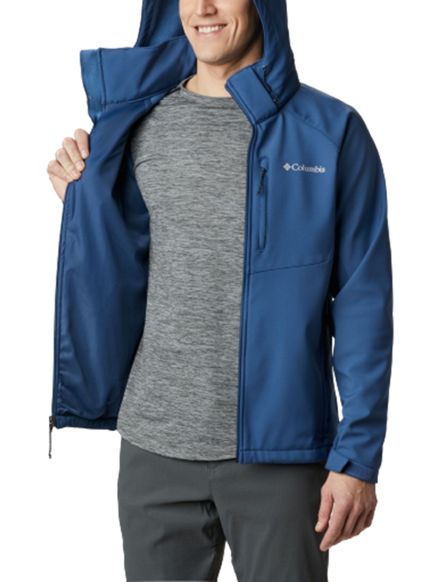 Men Softshell Jacket Columbia Cascade Ridge 1516251-453 Blue Textile