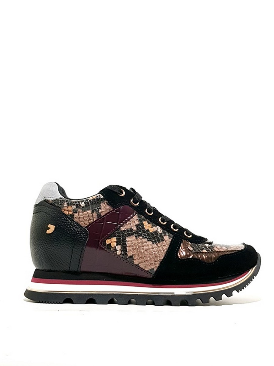 WOMEN SNEAKER GIOSEPPO 60454 NAZRAN BLACK-MULTI COLOR LEATHER