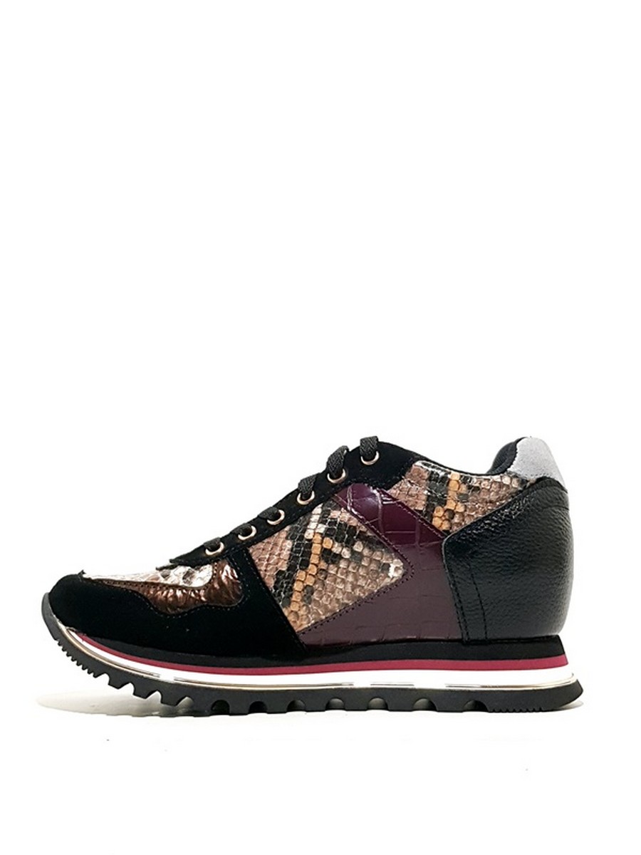 WOMEN SNEAKER GIOSEPPO 60454 NAZRAN BLACK-MULTI COLOR LEATHER