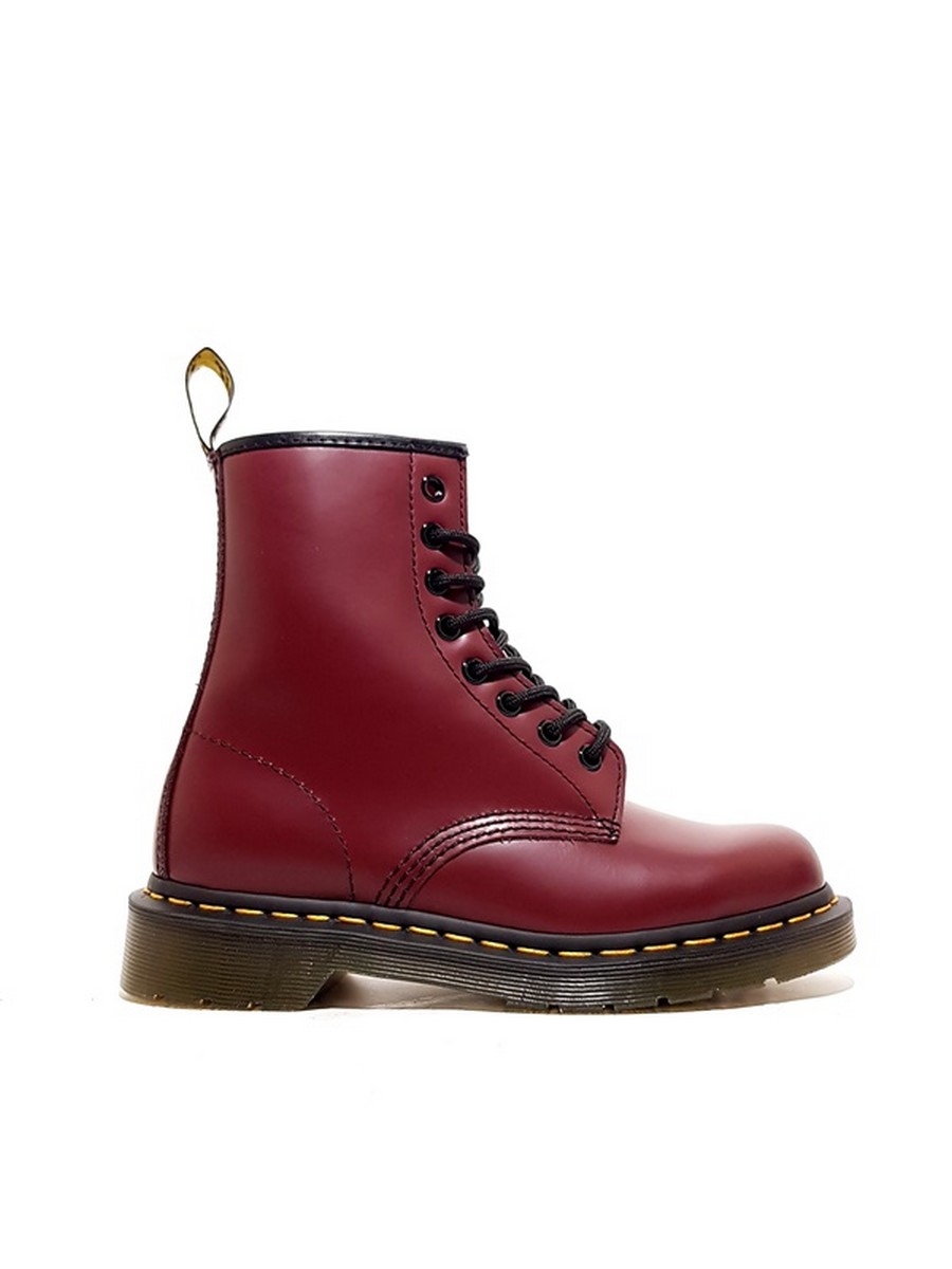 WOMEN BOOT DR MARTENS 1460 SMOOTH LEATHER ANKLE BOOTS BORDEAUX LEATHER