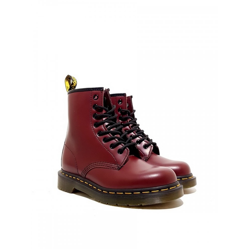 WOMEN BOOT DR MARTENS 1460 SMOOTH LEATHER ANKLE BOOTS BORDEAUX LEATHER