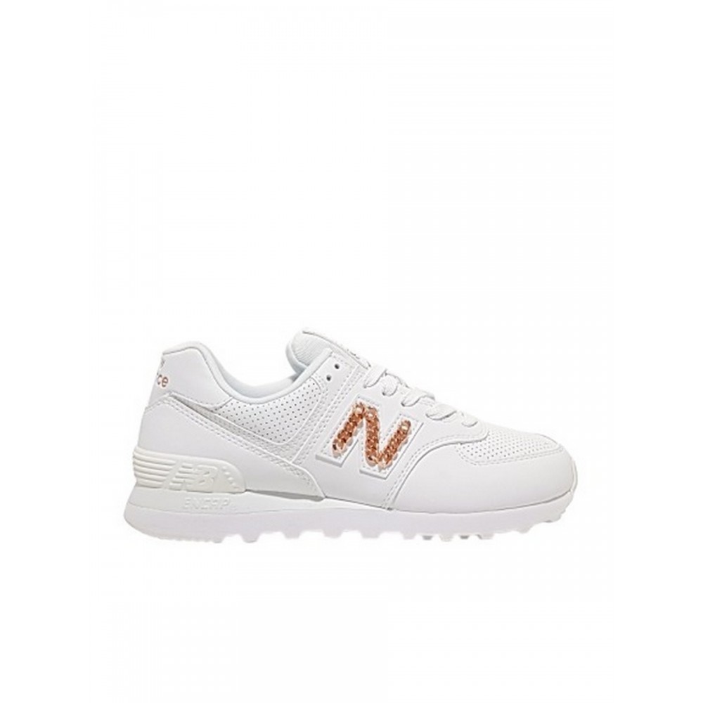 WOMEN SNEAKER NEW BALANCE WL574HNE WHITE LEATHER