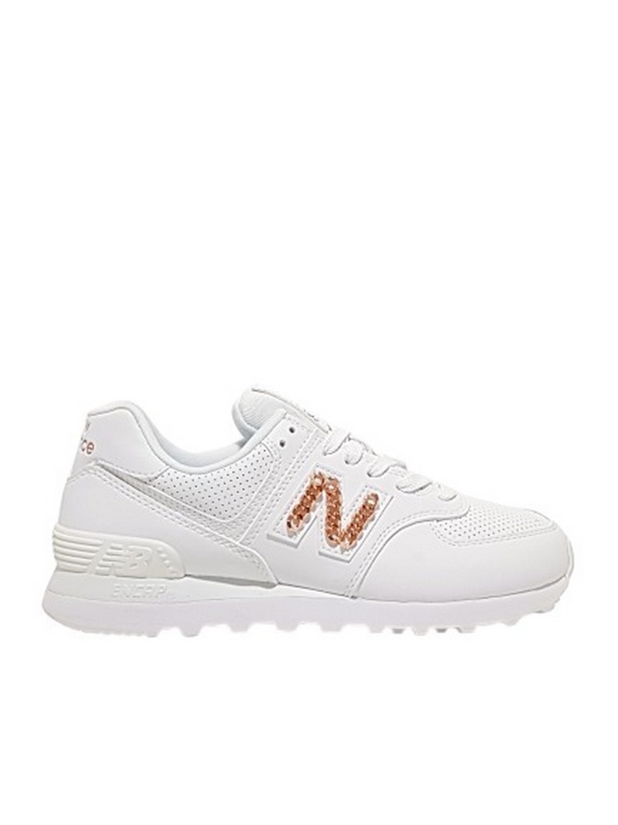 WOMEN SNEAKER NEW BALANCE WL574HNE WHITE LEATHER