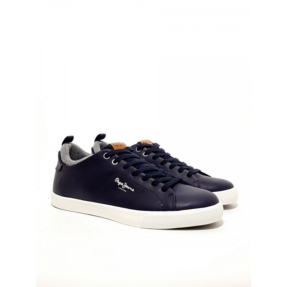 MEN SNEAKER PEPE JEANS MARTON BASIC PMS30501-595 BLUE SYNTHETIC