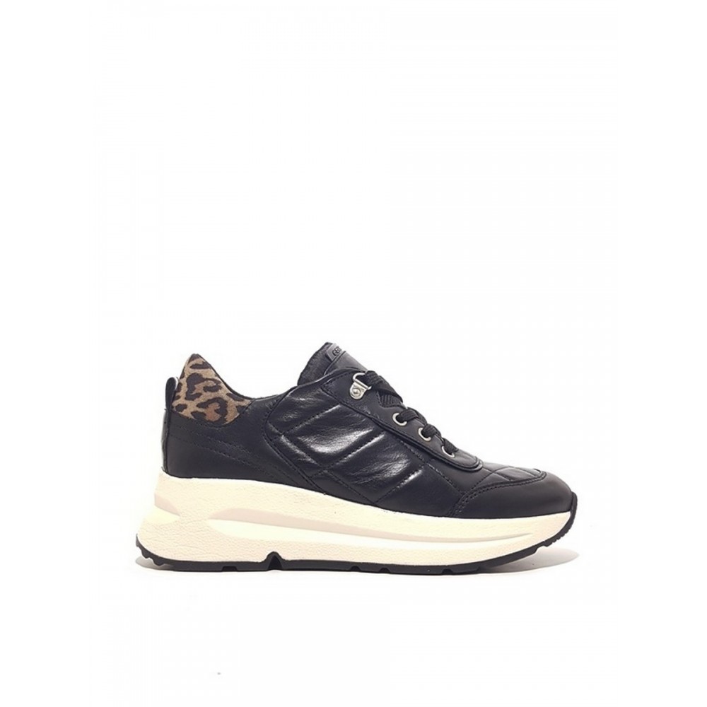 ΓΥΝΑΙΚΕΙΟ SNEAKER GEOX BACKSIE D04FLB ΜΑΥΡΟ ΔΕΡΜΑ