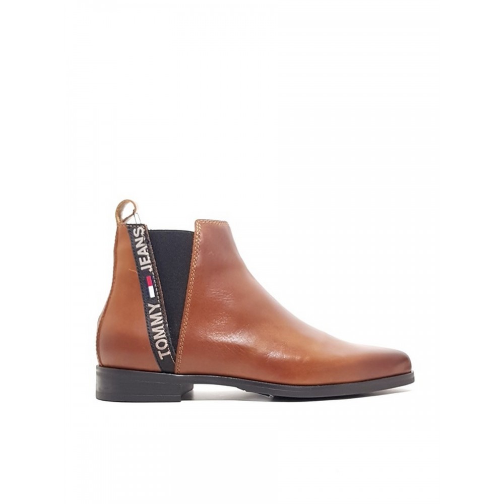 ΓΥΝΑΙΚΕΙΟ ΜΠΟΤΑΚΙ TOMMY HILFIGER ESSENTIAL POINTY CHELSEA BOOT EN0EN01068-GVI ΤΑΜΠΑ ΔΕΡΜΑ