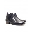 MEN BOOTIES TOMMY HILFIGER CASUAL LEATHER MIX CHELSEA FM03109-BDS BLACK LEATHER