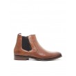 MEN BOOTIES TOMMY HILFIGER CASUAL LEATHER MIX CHELSEA FM03109-GVI BROWN LEATHER