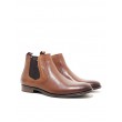 MEN BOOTIES TOMMY HILFIGER CASUAL LEATHER MIX CHELSEA FM03109-GVI BROWN LEATHER