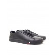 MEN BOOTIES TOMMY HILFIGER CORPORATE LEATHER SNEAKER FM02983-BDS BLACK LEATHER