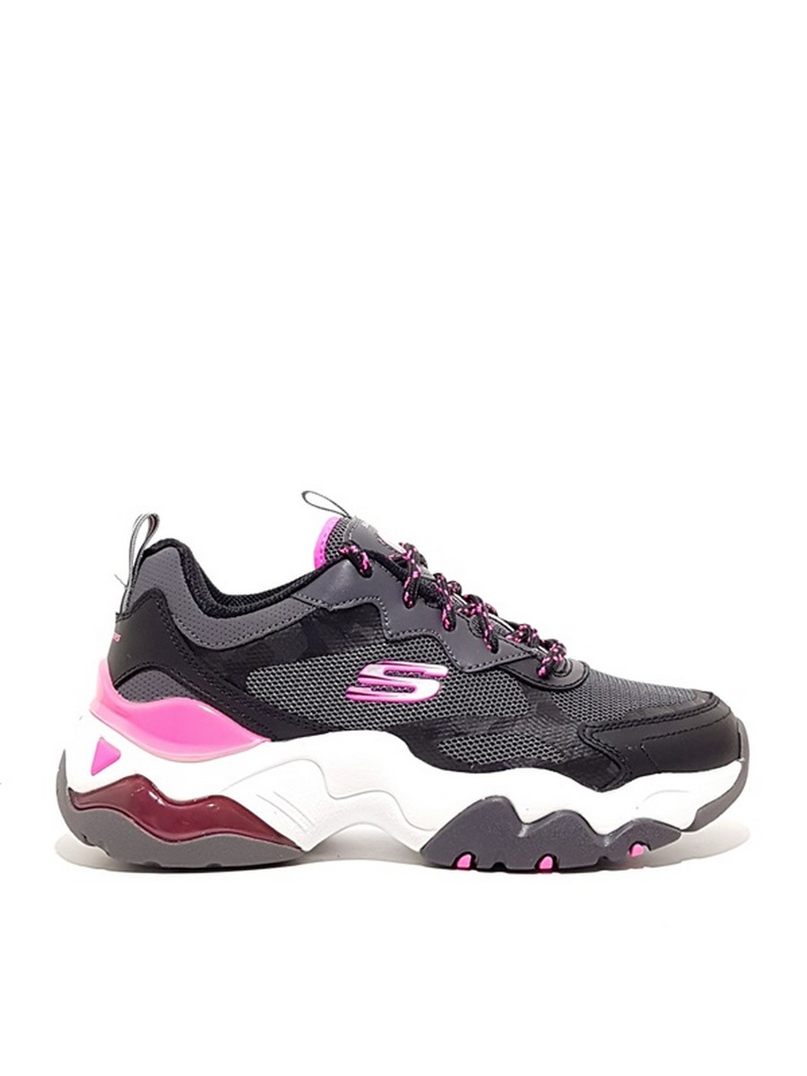 ΓΥΝΑΙΚΕΙΟ SNEAKER SKECHERS 149085 BKHP ΜΑΥΡΟ ΥΦΑΣΜΑ