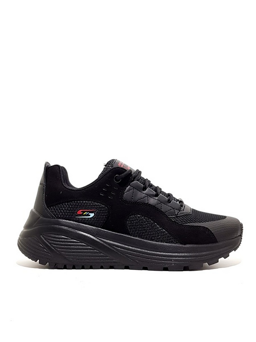 ΓΥΝΑΙΚΕΙΟ SNEAKER SKECHERS 117017 BBK ΜΑΥΡΟ ΥΦΑΣΜΑ