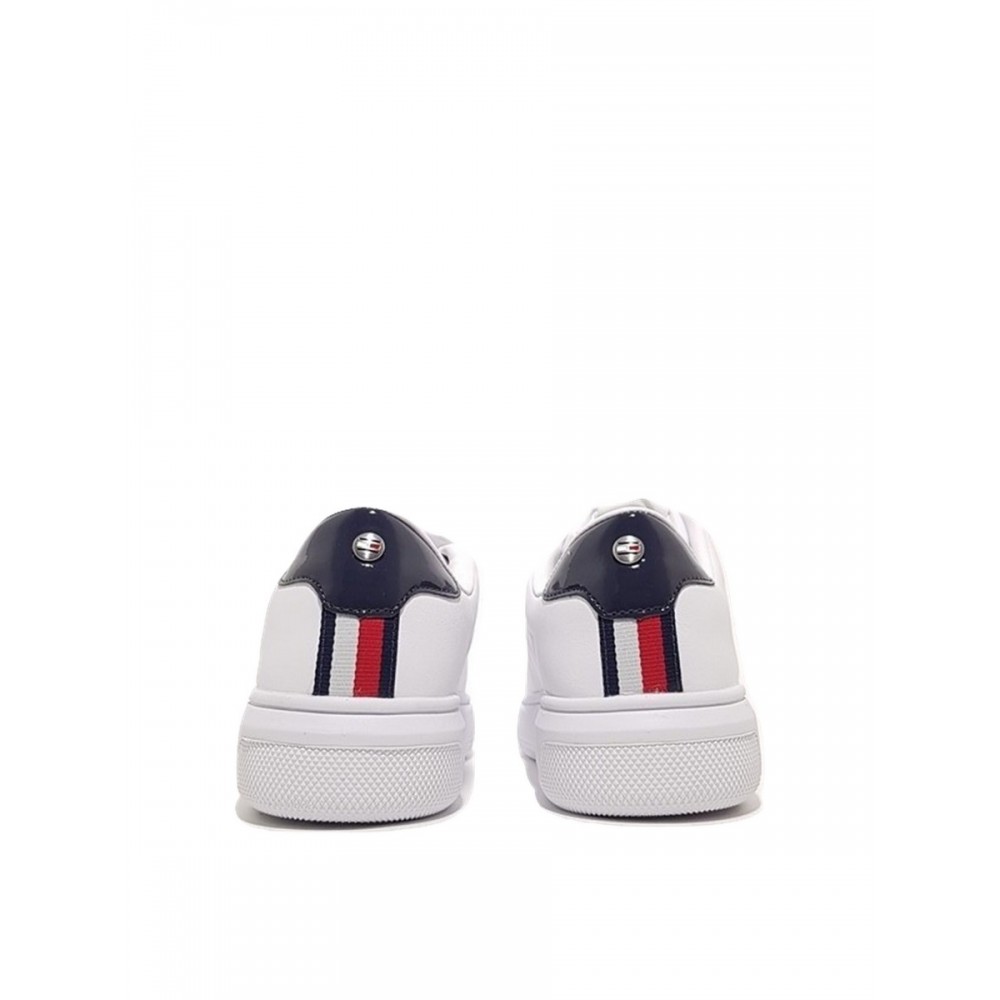 WOMEN SNEAKER TOMMY HILFIGER SIGNATURE LEATHER TOMMY CUPSOLE FM05219-YBR WHITE LEATHER