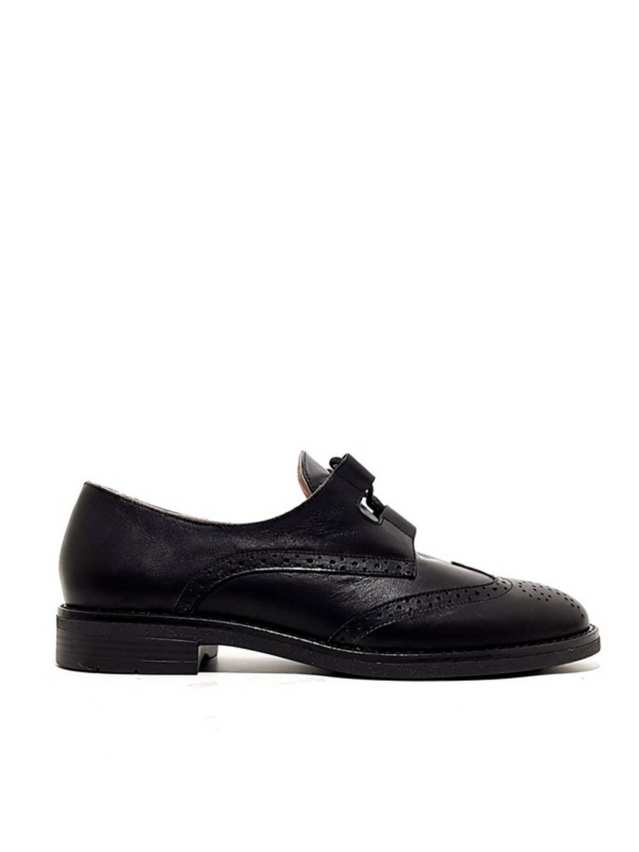 WOMEN OXFORD MOYRTZI 20503 BLACK LEATHER