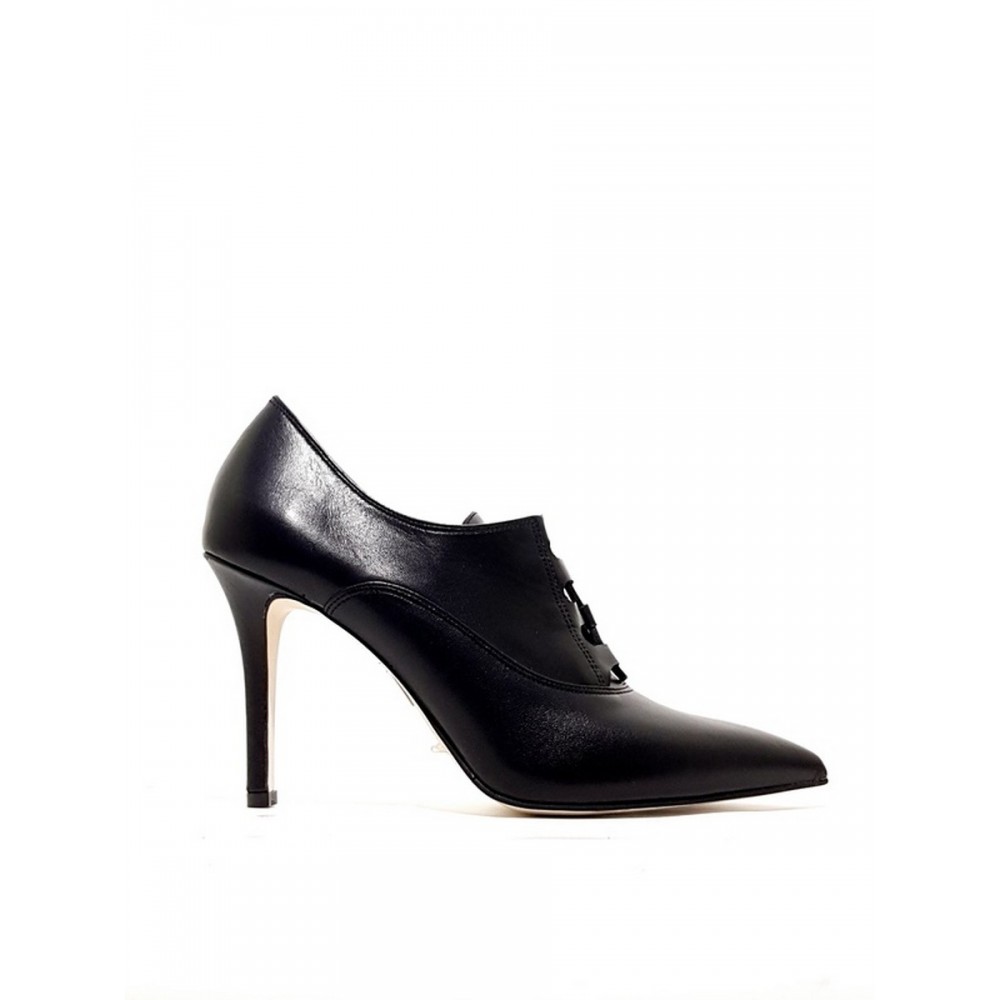 WOMEN OXFORD HEEL MOYRTZI 85318 BLACK LEATHER