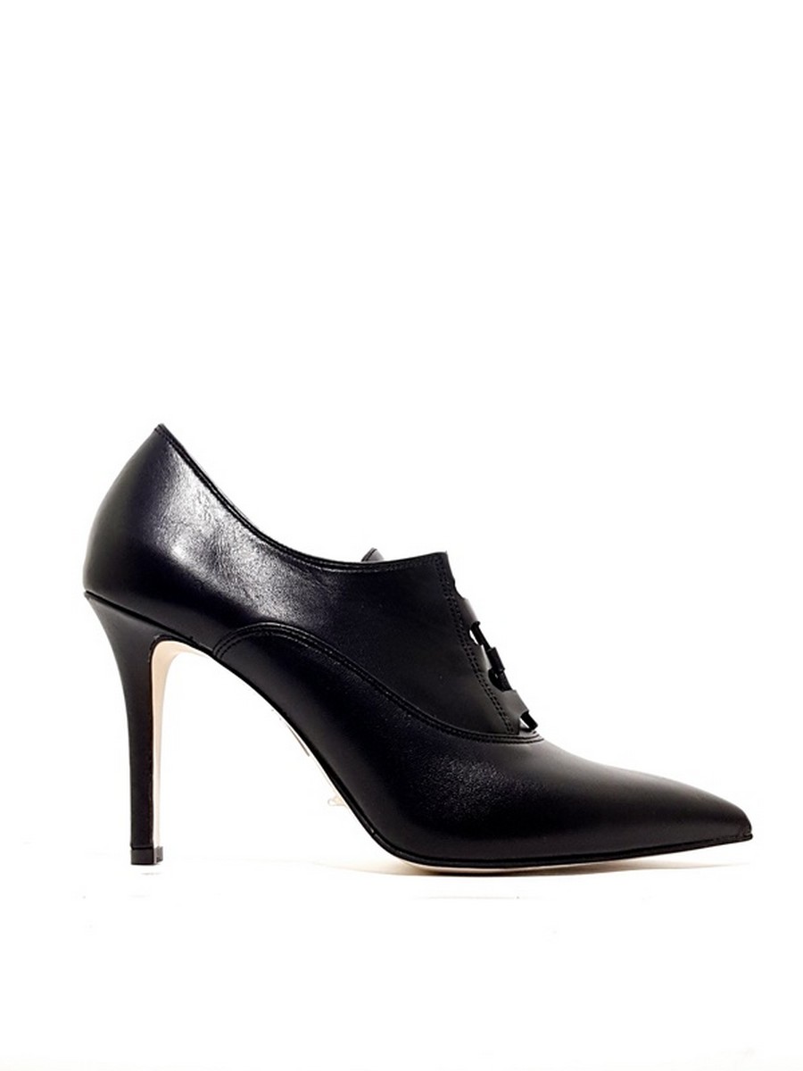 WOMEN OXFORD HEEL MOYRTZI 85318 BLACK LEATHER