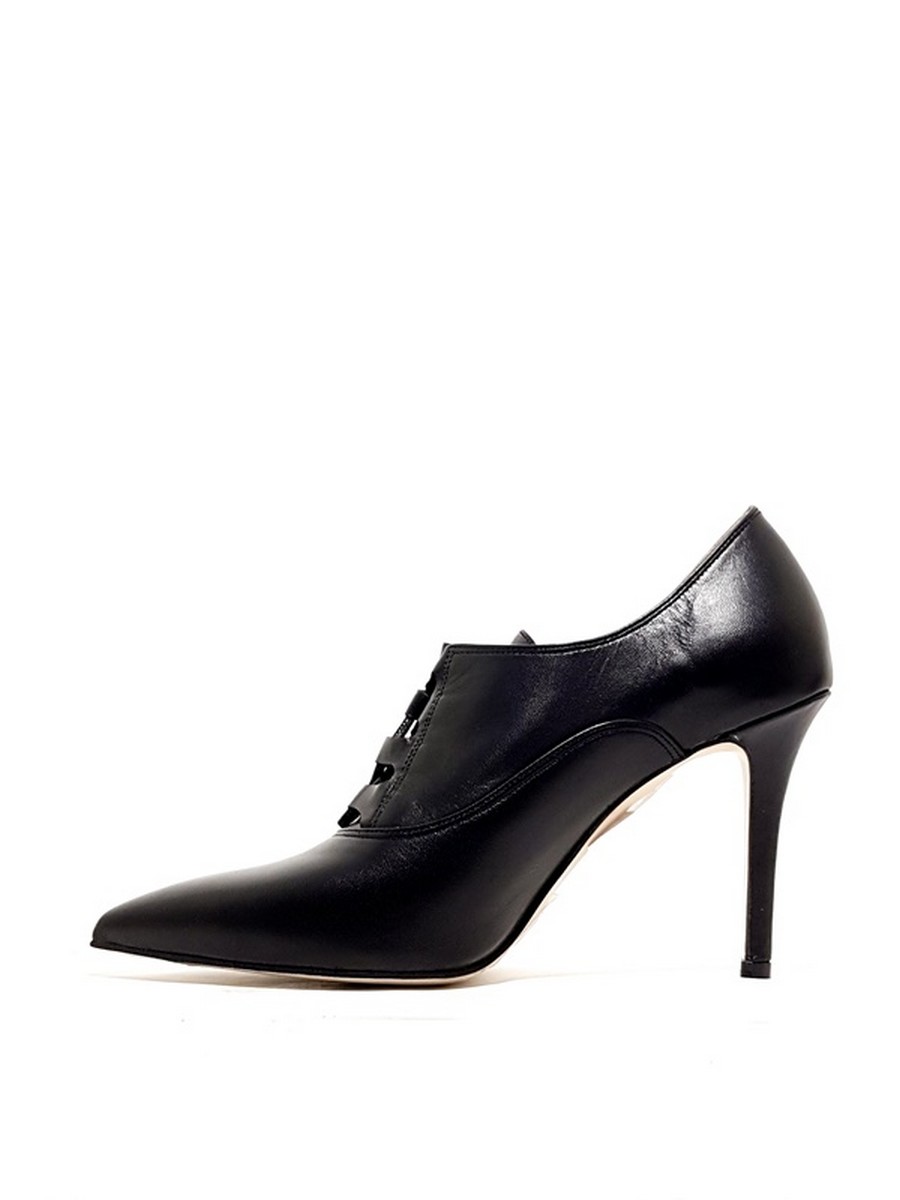 WOMEN OXFORD HEEL MOYRTZI 85318 BLACK LEATHER