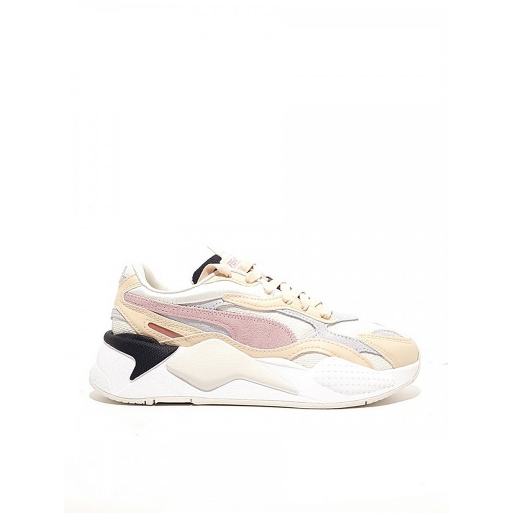 WOMENS SNEAKER PUMA RS-X3 LAYERS 374667-02 WHITE-BIEGE LEATHER-FABRIC