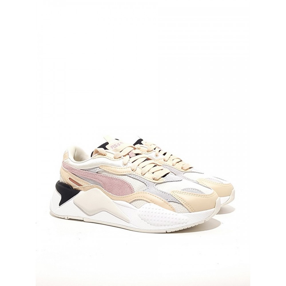 WOMENS SNEAKER PUMA RS-X3 LAYERS 374667-02 WHITE-BIEGE LEATHER-FABRIC