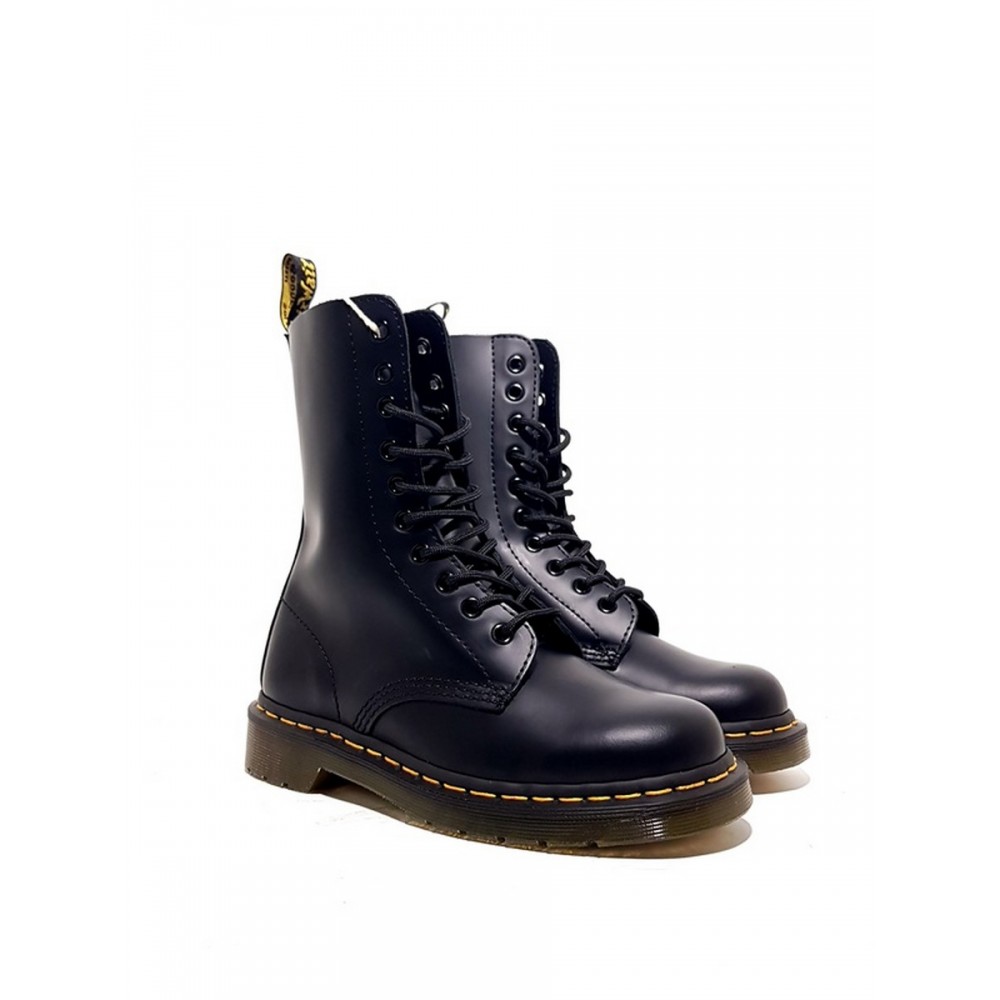 WOMEN BOOT DR MARTENS 1490 SMOOTH LEATHER HIGH BOOTS BLACK LEATHER