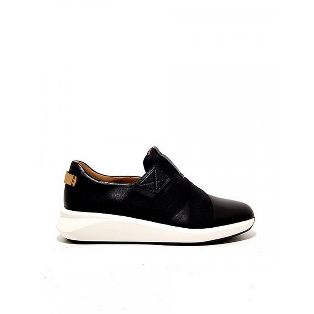 WOMEN SNEAKER CLARKS UN RIO STRAP BLACK LEATHER