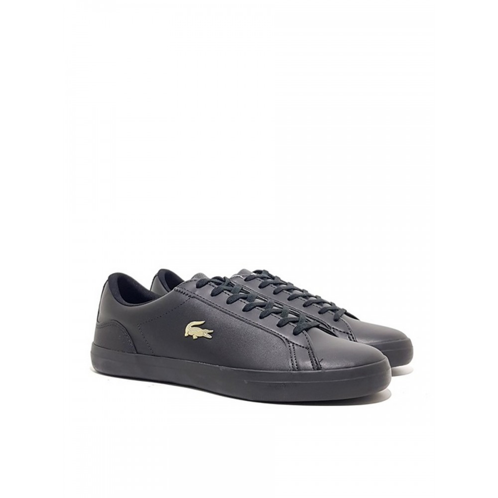 MEN SNEAKER LACOSTE LEROND 0120 2 BLACK LEATHER R O Z A N A S