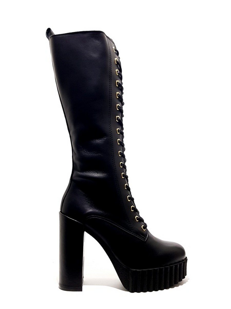 WOMEN BOOT TSAKIRIS-MALLAS L2100698 BLACK LEATHER