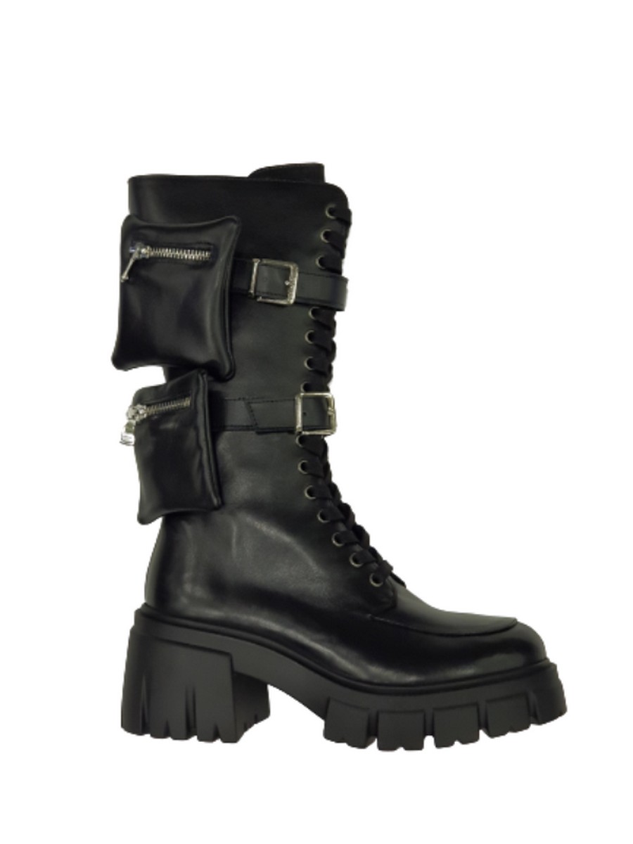 WOMEN BOOT TSAKIRIS-MALLAS L2100870 BLACK LEATHER