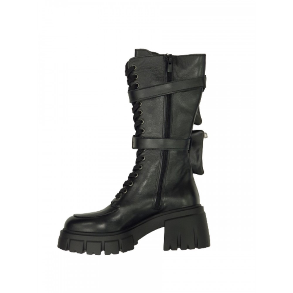 WOMEN BOOT TSAKIRIS-MALLAS L2100870 BLACK LEATHER