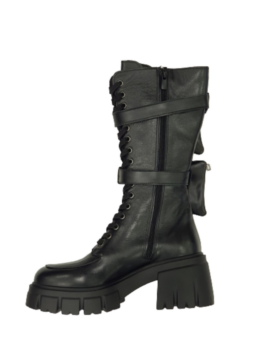 WOMEN BOOT TSAKIRIS-MALLAS L2100870 BLACK LEATHER