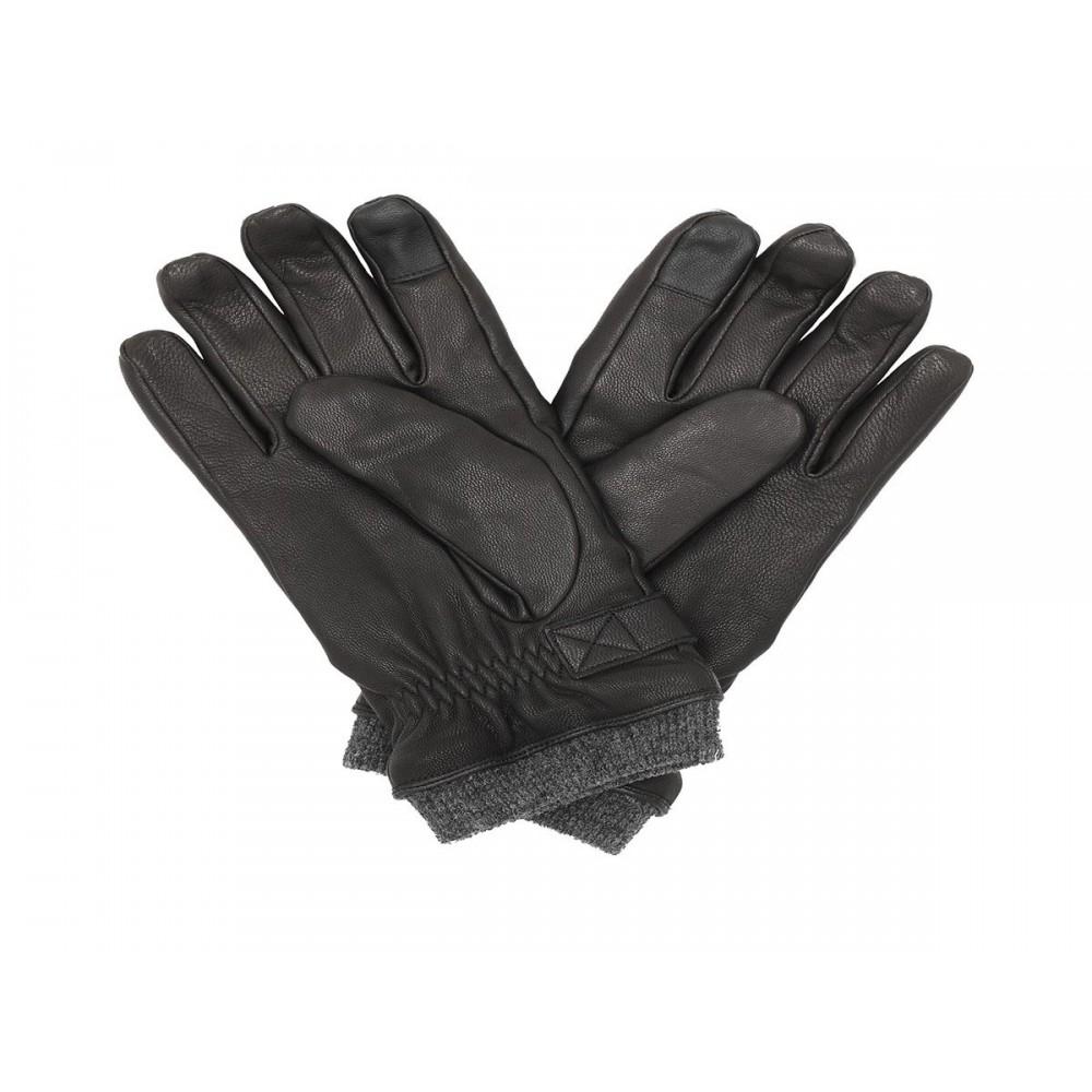 ΑΝΔΡΙΚΑ ΓΑΝΤΙΑ TOMMY HILFIGER ELEVATED FLAG LEATHER MIX GLOVES AM0AM06589-BDS ΜΑΥΡΟ ΔΕΡΜΑ