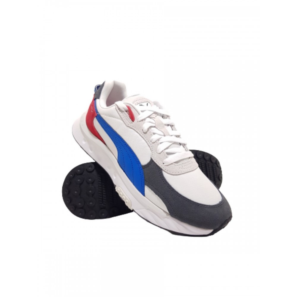 ΜΕΝ SNEAKER PUMA WILD RIDER ROLLIN 381517-04 WHITE LEATHER-FABRIC