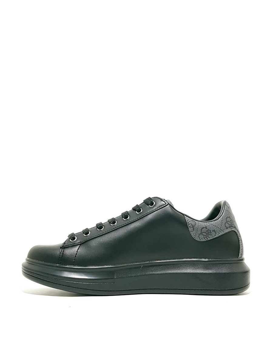 ΜΕΝ SNEAKER GUESS SALERNO BLACK LEATHER