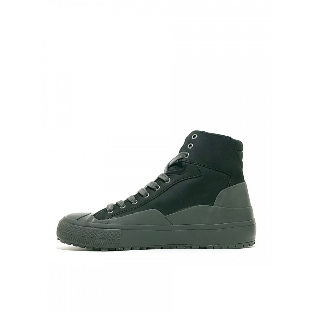 MEN BOOT GUESS EDERLE BLACK LEATHER-FABRIC