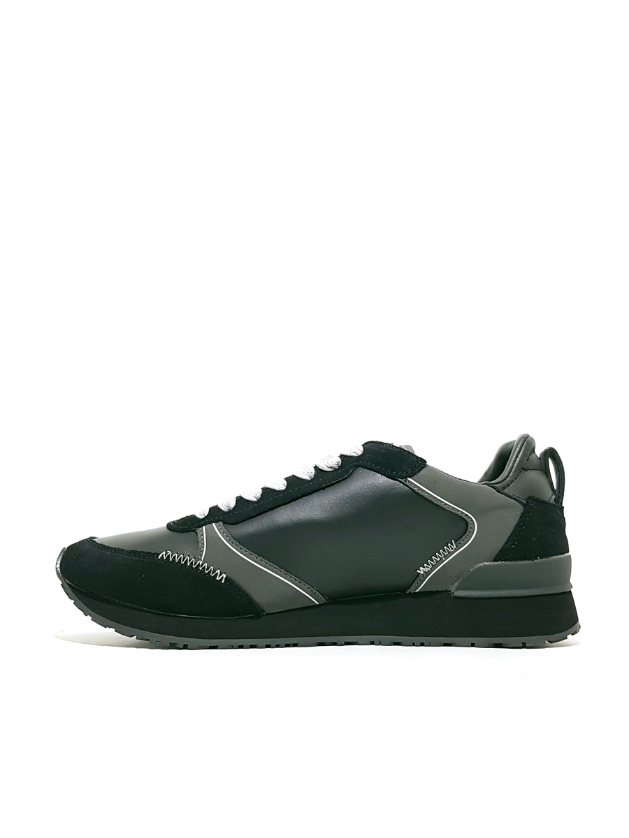 ΜΕΝ SNEAKER GUESS NEW GLORYM BLACK LEATHER