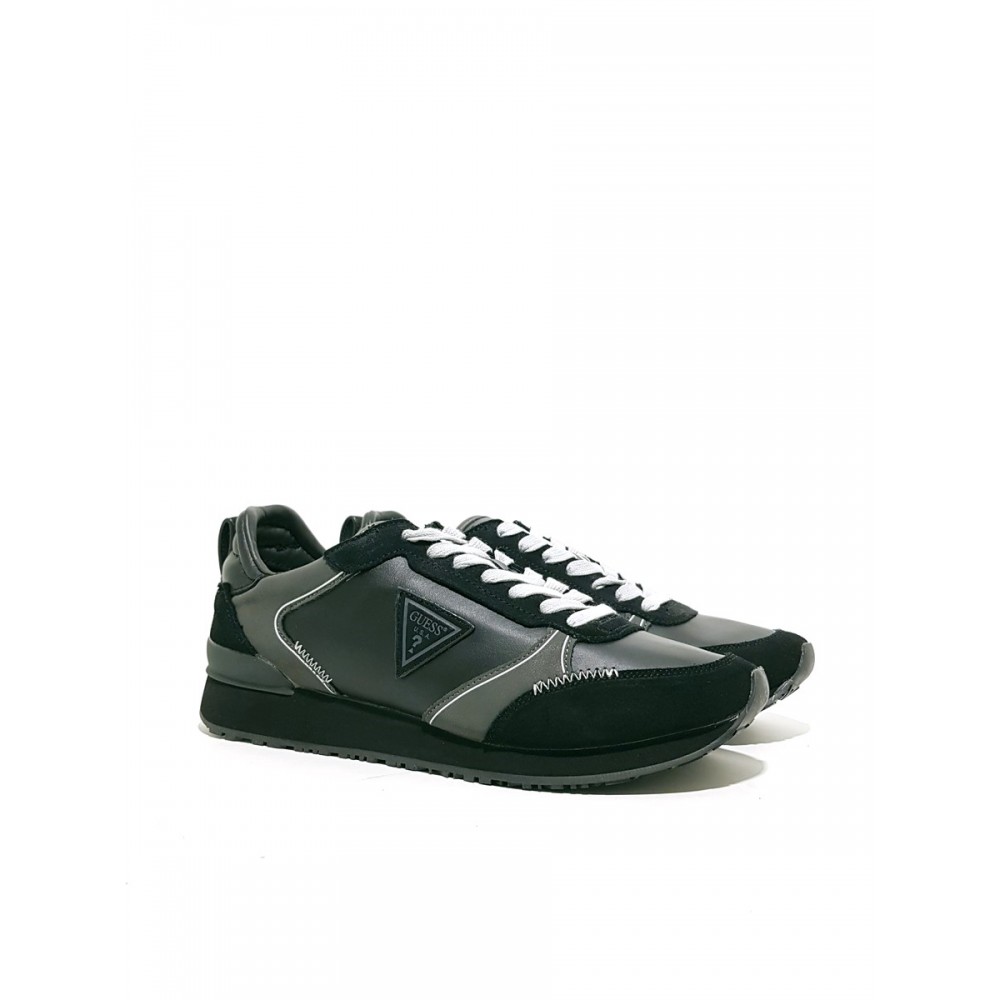 ΜΕΝ SNEAKER GUESS NEW GLORYM BLACK LEATHER