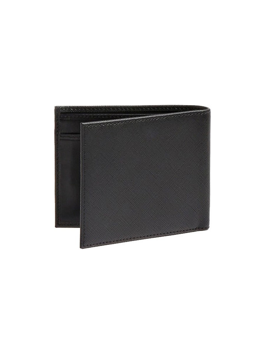 MEN WALLET GUESS CERTOSA SAFFIANO BLACK LEATHER