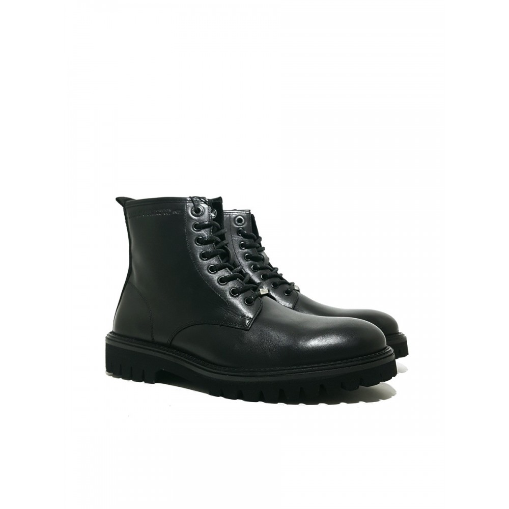 MEN BOOT PEPE JEANS TRUCKER BOOT BLACK LEATHER